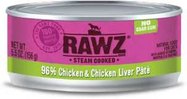 24/5.5 oz. Rawz 96% Chicken & Liver Cat Can - Food